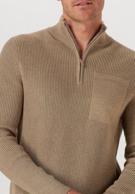 PROFUOMO Pull PULLOVER HALF ZIP en beige - large