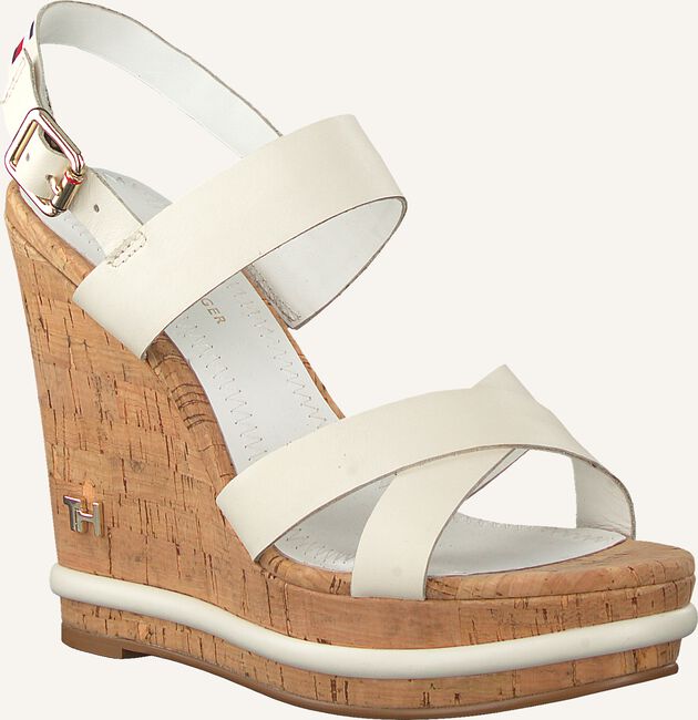Witte TOMMY HILFIGER Sandalen CORPORATE WEDGE Witte TOMMY HILFIGER Sandalen CORPORATE WEDGE - large