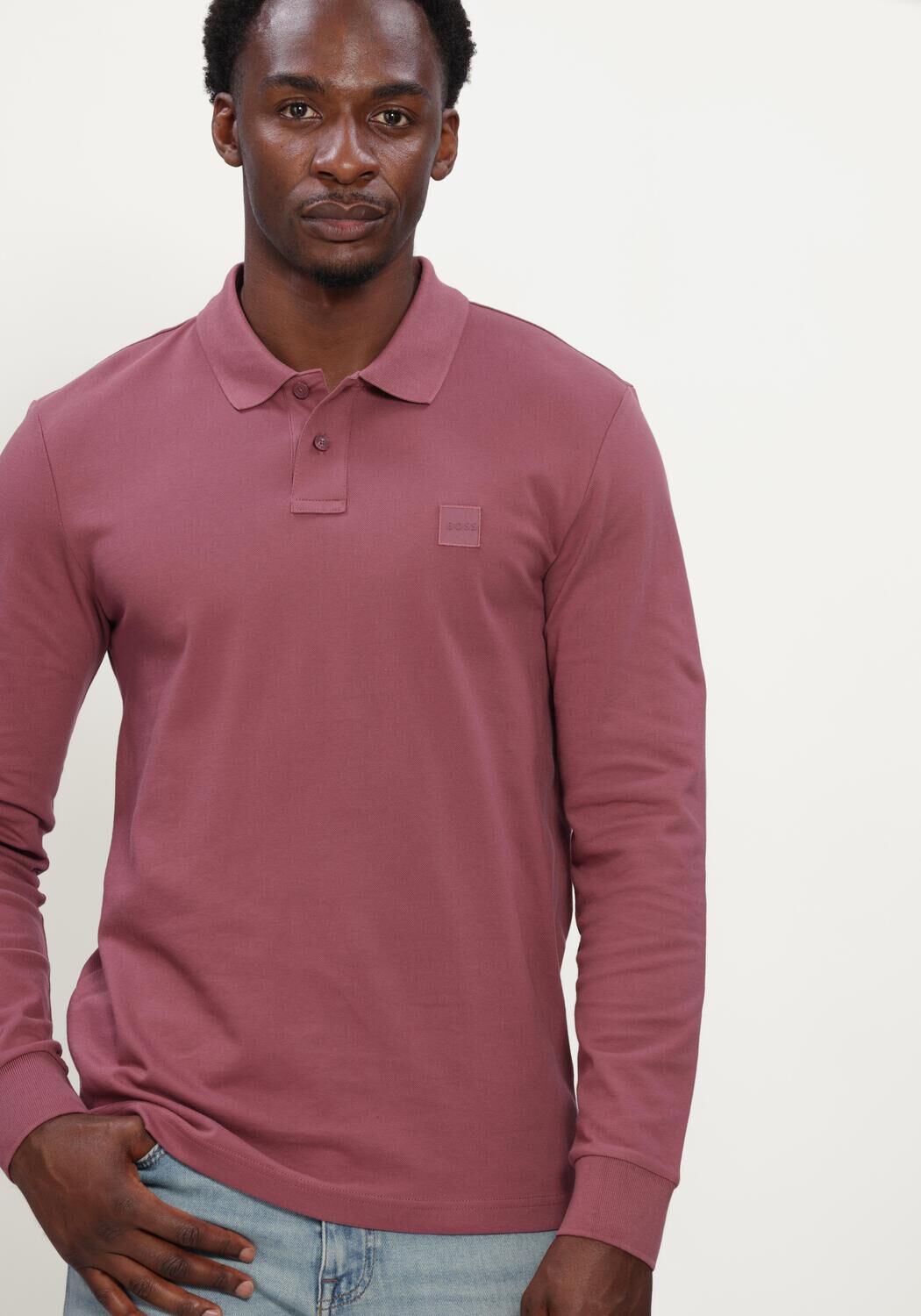BOSS ORANGE Polo PASSERBY en rose - large