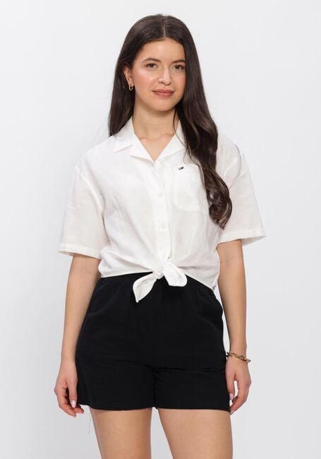 TOMMY JEANS TJW TIE FRONT LINEN SHIRT Blouses &Eacute;cru - large