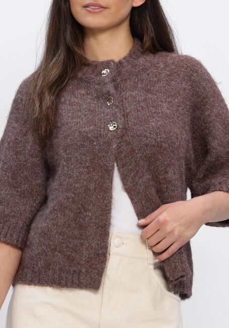 Bruine NEO NOIR Trui BENUTA FLUFFY KNIT CARDIGAN - large