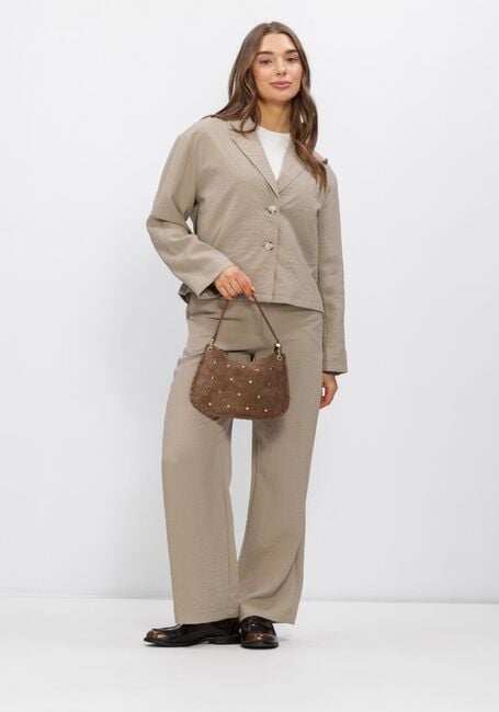 Zand OBJECT Wijde broek OBJRINI MW LO WIDE PANT - large