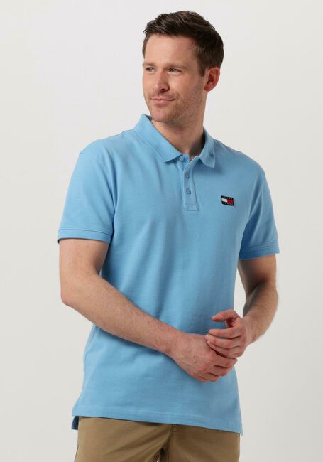 Lichtblauwe TOMMY JEANS Polo TJM CLSC XS BADGE POLO - large