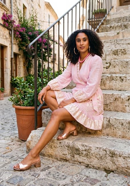GREEK ARCHAIC KORI Mini robe S6K-4073174 Rose clair - large