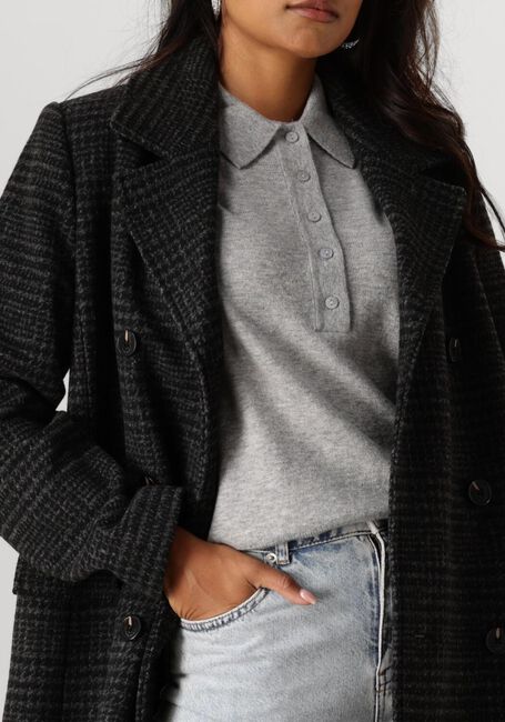 Donkergrijze MODSTRÖM Mantel JUNIPERMD CHECK COAT - large