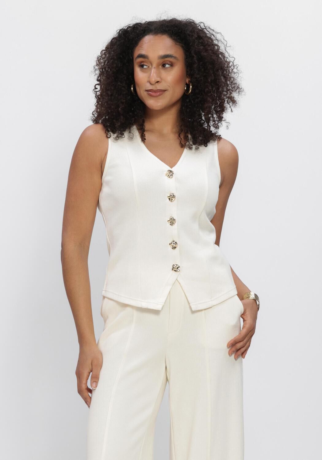 Witte OBJECT Gilet OBJNOELLA S/L WAISTCOAT E VIP 26 - large