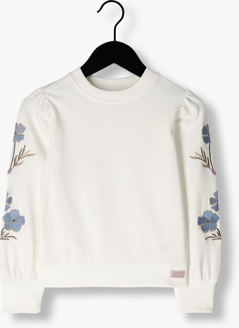 NONO Chandail KATE GIRLS SWEATER WITH EMBROIDERED SLEEVES WHITE en blanc - large