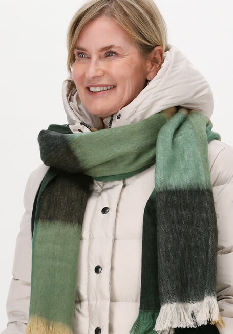 Groene ALPACA LOCA Sjaal SCARF BLOCKED - large