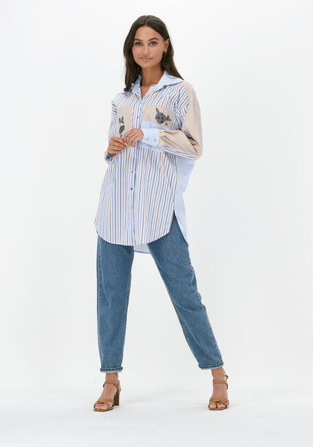 ACCESS SHIRT WITH COMBO OF STRIPES AND EMBROIDERY Blouses Bleu clair - large