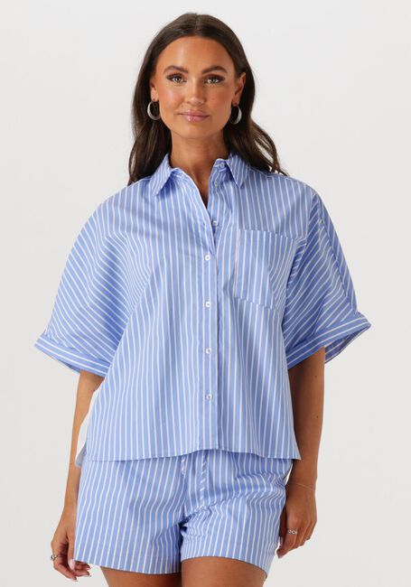 Blauwe CATWALK JUNKIE  SHORT SLEEVE BLOUSE WITH GRAPHIC - large