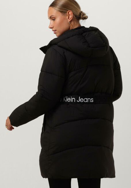 Zwarte CALVIN KLEIN Gewatteerde jas LOGO BELT LONG PUFFER - large