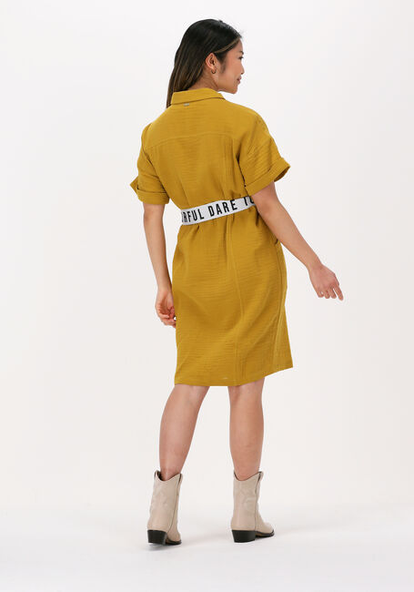 Gele POM AMSTERDAM Mini jurk MUSLIN - large