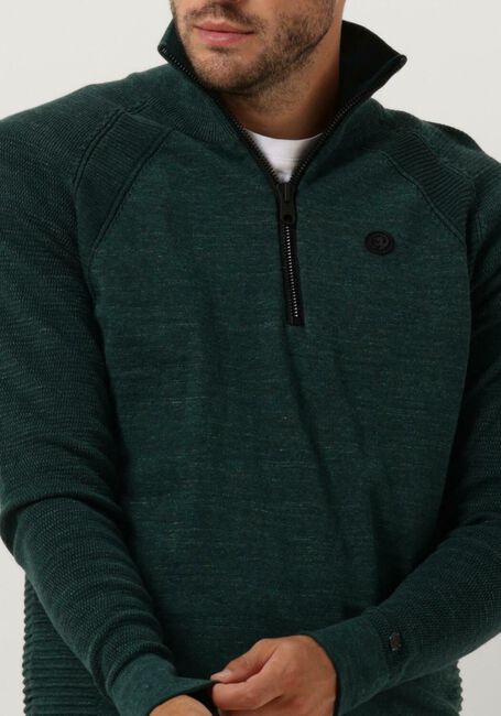 CAST IRON Pull HALF ZIP COLLAR COTTON HEATHER PLATED HALF ZIP en vert - large