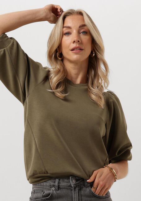 Groene SELECTED FEMME Trui SLFTENNY 3/4 SWEAT TOP - large