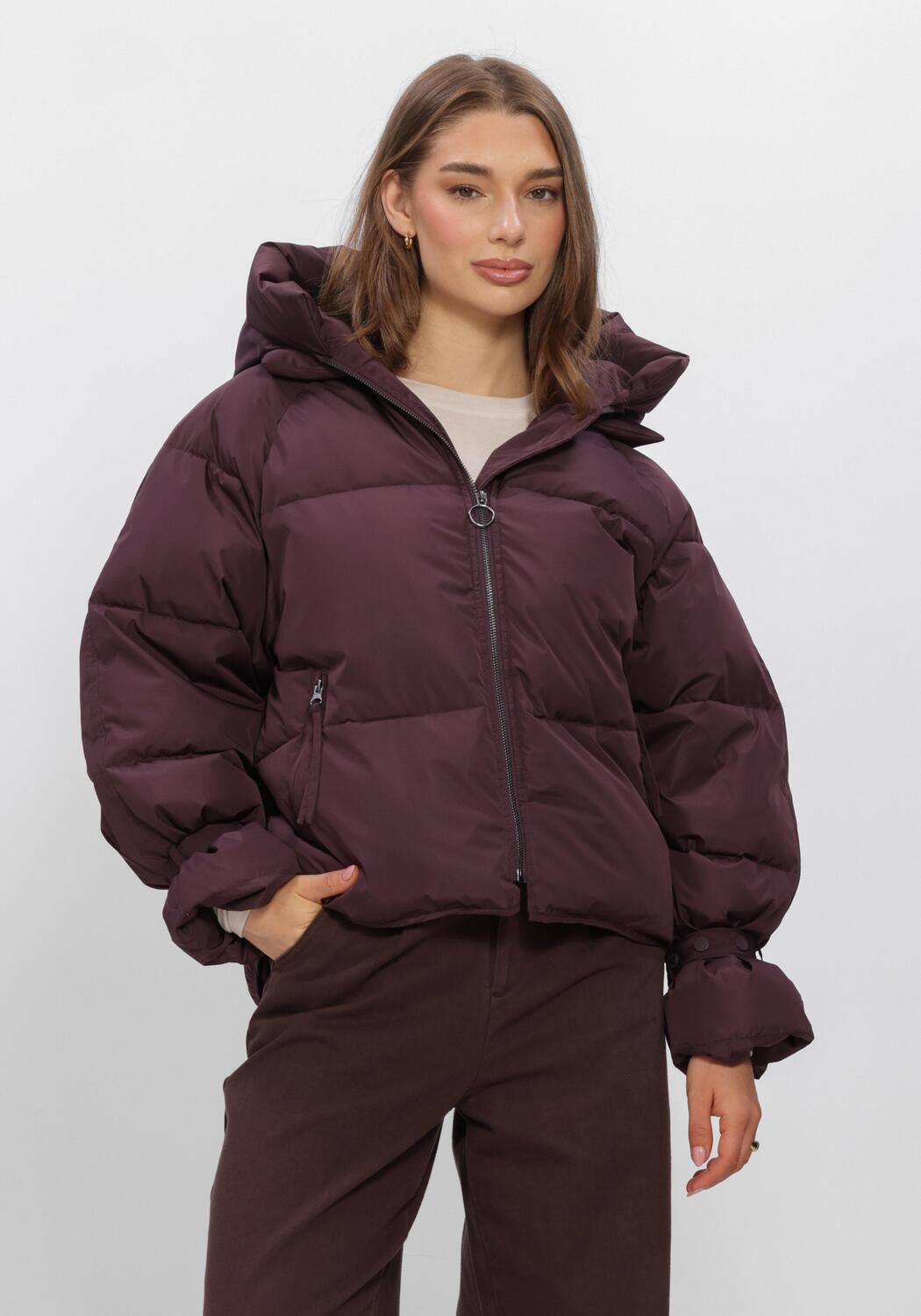 Bordeaux WITHBLACK Gewatteerde jas WBLKYLIE REAL DOWN JACKET - large