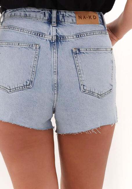 NA-KD RAW HEM SLIT DENIM SHORTS Jeans en bleu - large