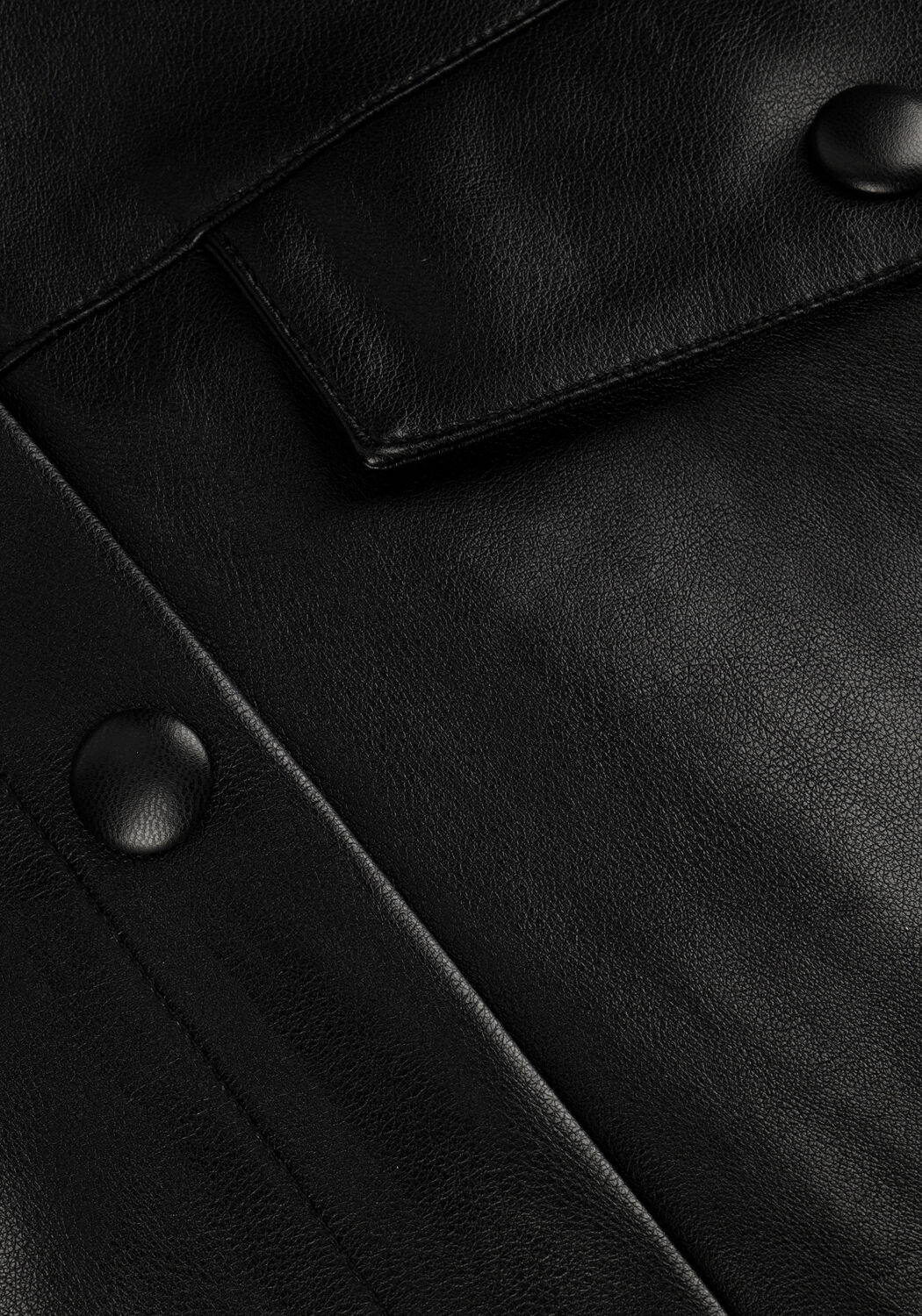 Zwarte COLOURFUL REBEL  KIKI VEGAN LEATHER BOYFRIEND BLOUSE - large