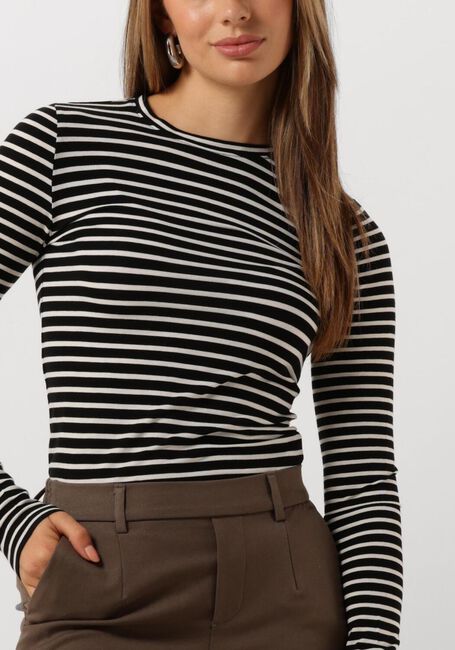 Zwarte SELECTED FEMME Tops & T-shirts SLFMANJA LS O-NECK STRIPE - large