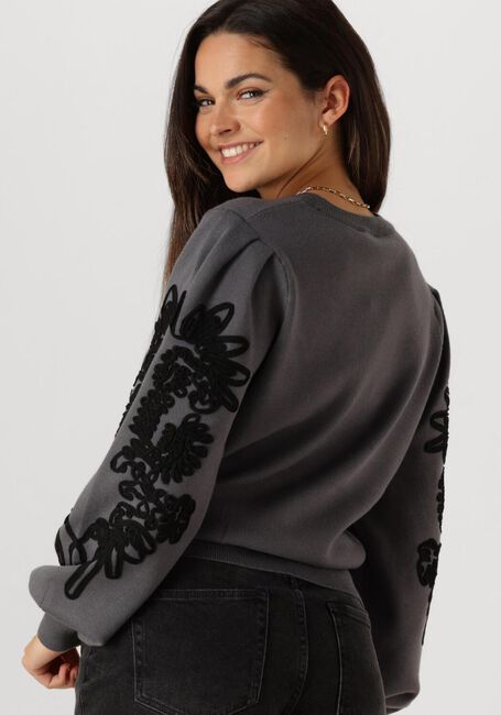 Grijze OBJECT Trui OBJJOANA L/S KNIT PULLOVER - large