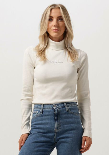 CALVIN KLEIN Col roulé MONOLOGO RIB ROLL NECK Crème - large