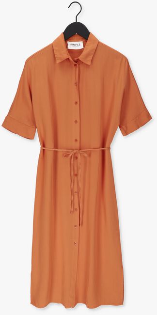 SIMPLE Robe midi WOVEN DRESS ILLA CREPE en orange - large