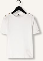 Witte TOMMY HILFIGER T-shirt REG STRIPE GOLD BTN C-NK SS Witte TOMMY HILFIGER T-shirt REG STRIPE GOLD BTN C-NK SS - medium