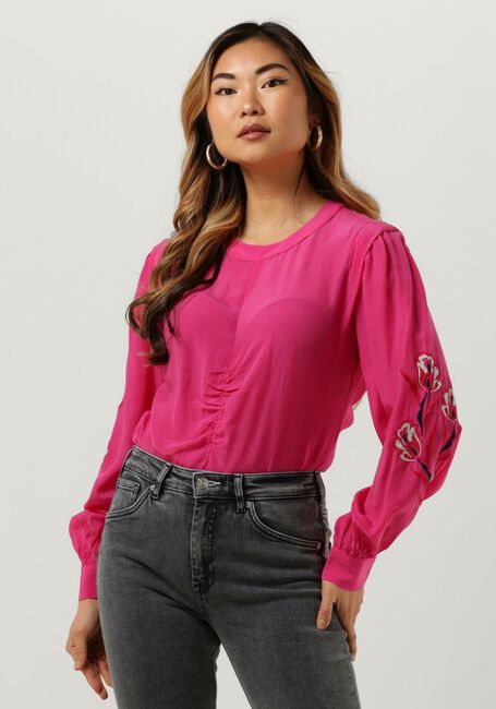 Roze SCOTCH & SODA  RUCHED WAIST BLOUSE WITH EXTENDED SHOULDER - large