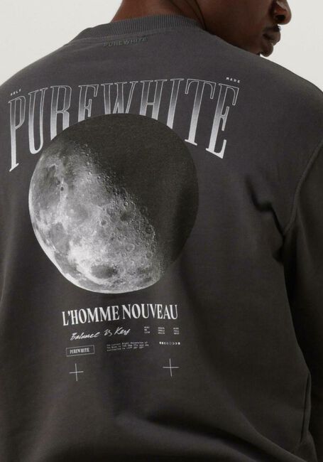 PUREWHITE Pull CREWNECK WITH BIG BACK PRINT Anthracite - large