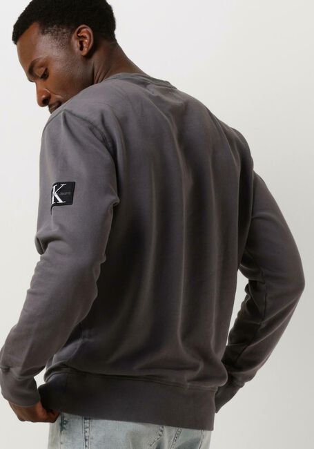 CALVIN KLEIN Chandail WASHED BADGE CREW NECK Gris foncé - large