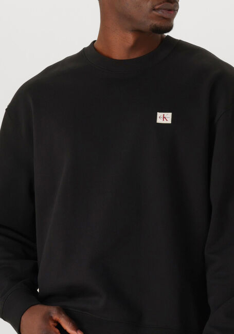 Zwarte CALVIN KLEIN Sweater LS EU BADGE 350TERRY CN SWTSHRT - large