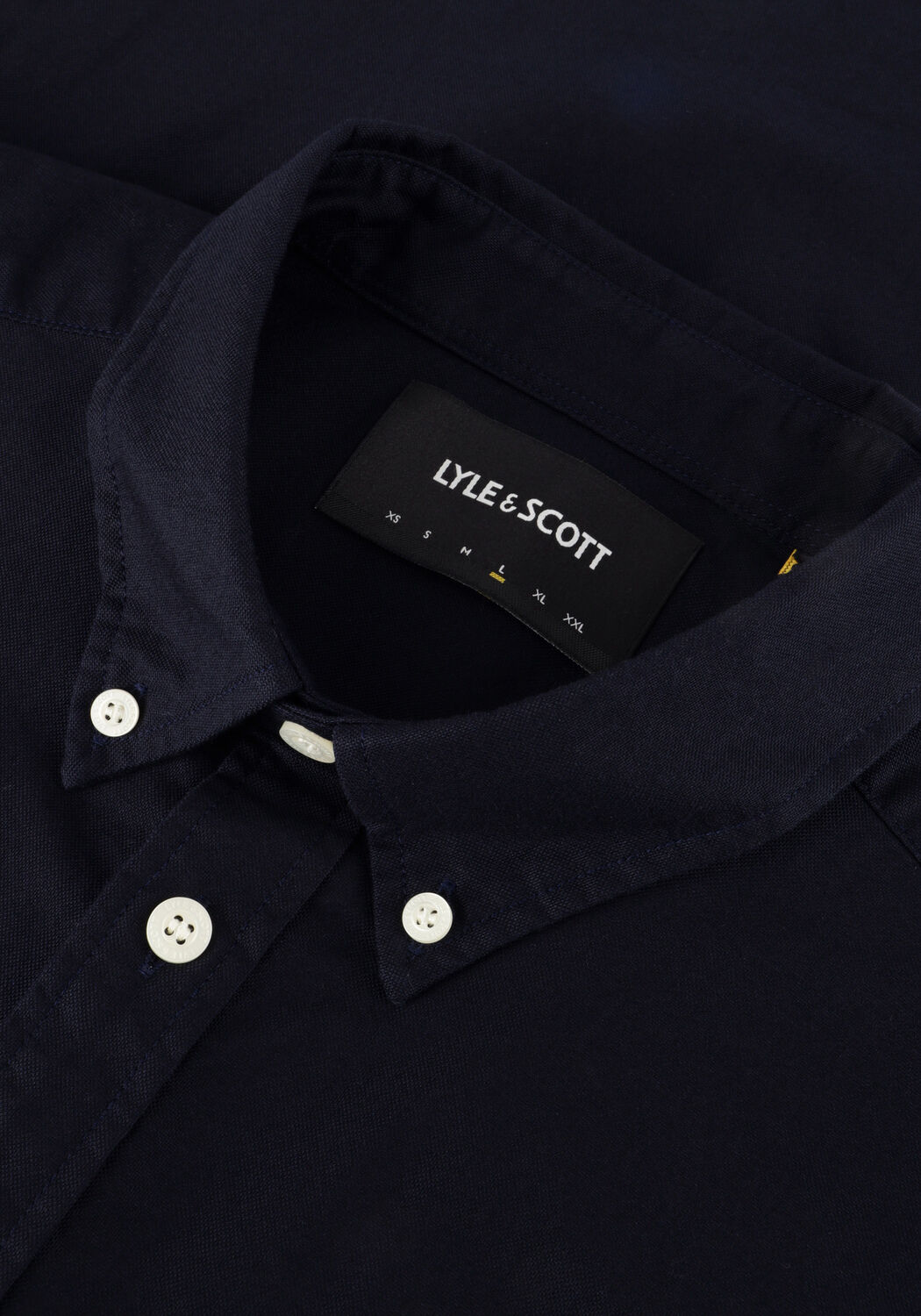 Donkerblauwe LYLE & SCOTT Casual overhemd SHORT SLEEVE OXFORD SHIRT - large