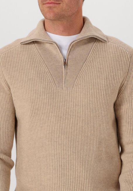 PROFUOMO Pull PULLOVER HALF ZIP en beige - large