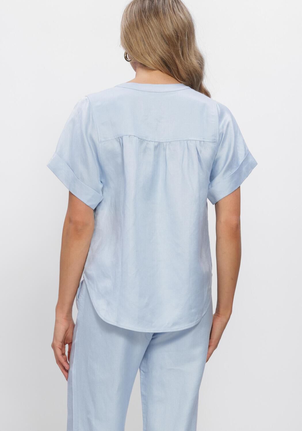 Blauwe MINUS  MSJUNO LINEN BLOUSE - large