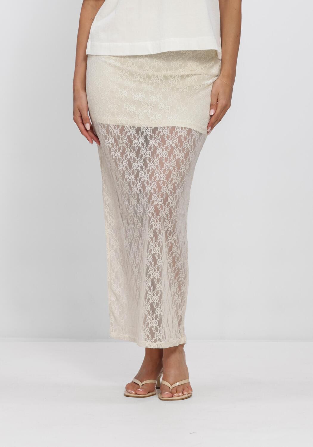 Y.A.S. Jupe maxi YASKARINAHW LONG LACE SKIRT KA en rouge - large