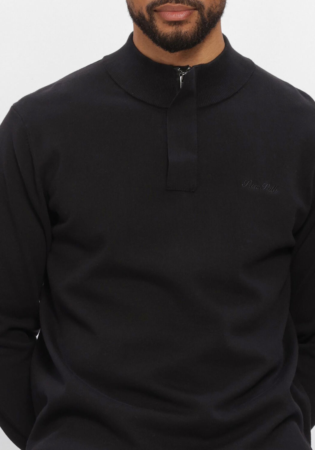Zwarte PURE PATH Trui LIGHT WEIGHT HIDDEN HALF-ZIP - large