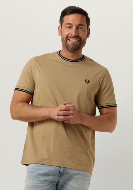 FRED PERRY T-shirt TWIN TIPPED T-SHIRT Kaki - large