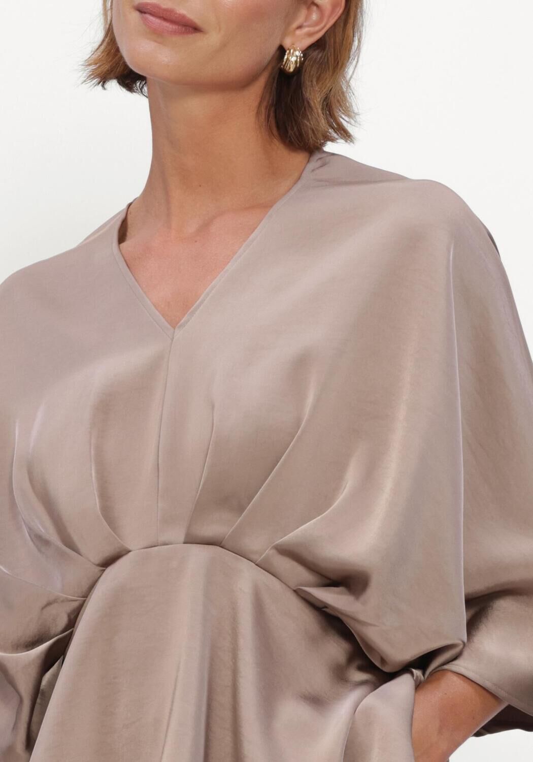 Taupe NEO NOIR  RIVINA HEAVY SATEEN BLOUSE - large