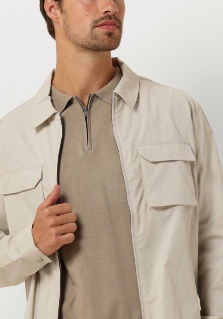 PURE PATH Surchemise SHIRT WITH FRONT ZIPPER AND CHEST POCKETS Sable - large
