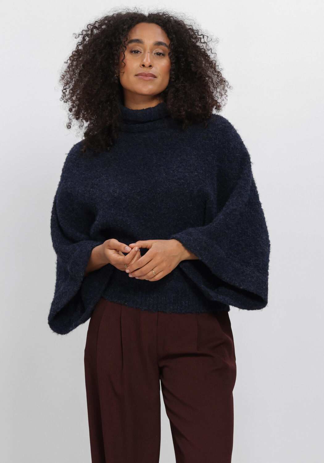 AIMEE THE LABEL NAMIBIAW6 KNITTED SWEATER Pulls & Gilets Bleu fonc&eacute; - large