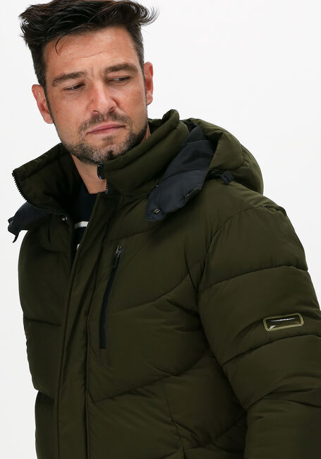 Groene SCOTCH & SODA Gewatteerde jas 163250 - HOODED WATER-REPELLEN - large
