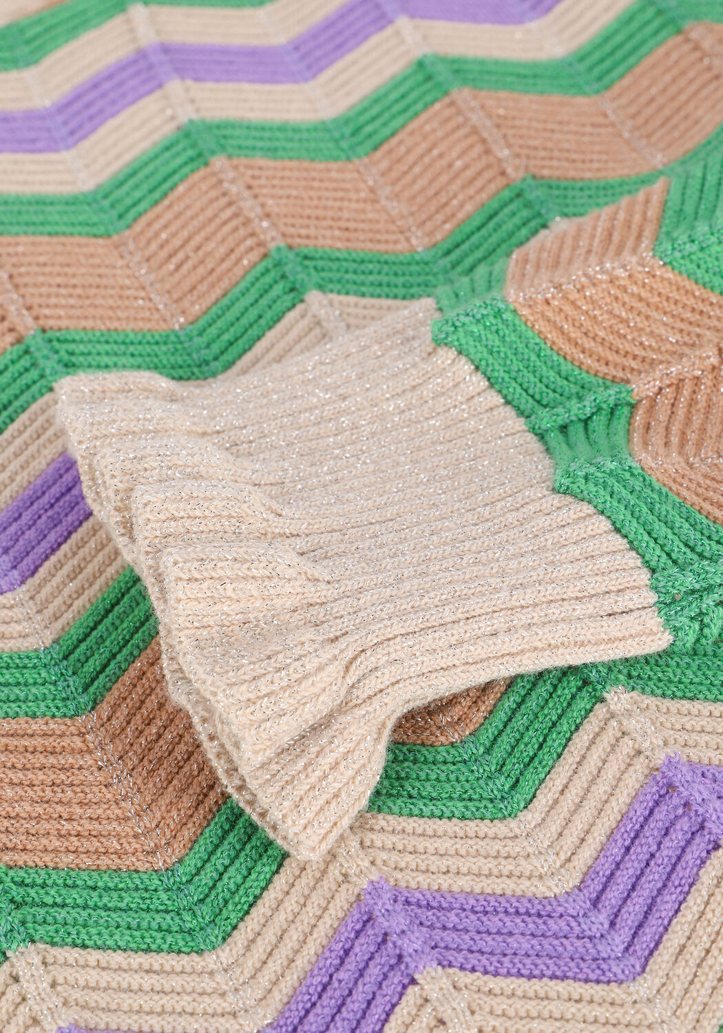 NEO NOIR Pull NELLE CHEVRON KNIT en vert - large