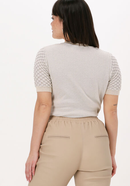 SUMMUM Haut SHORT SLEEVE SWEATER COTTON SH en beige - large
