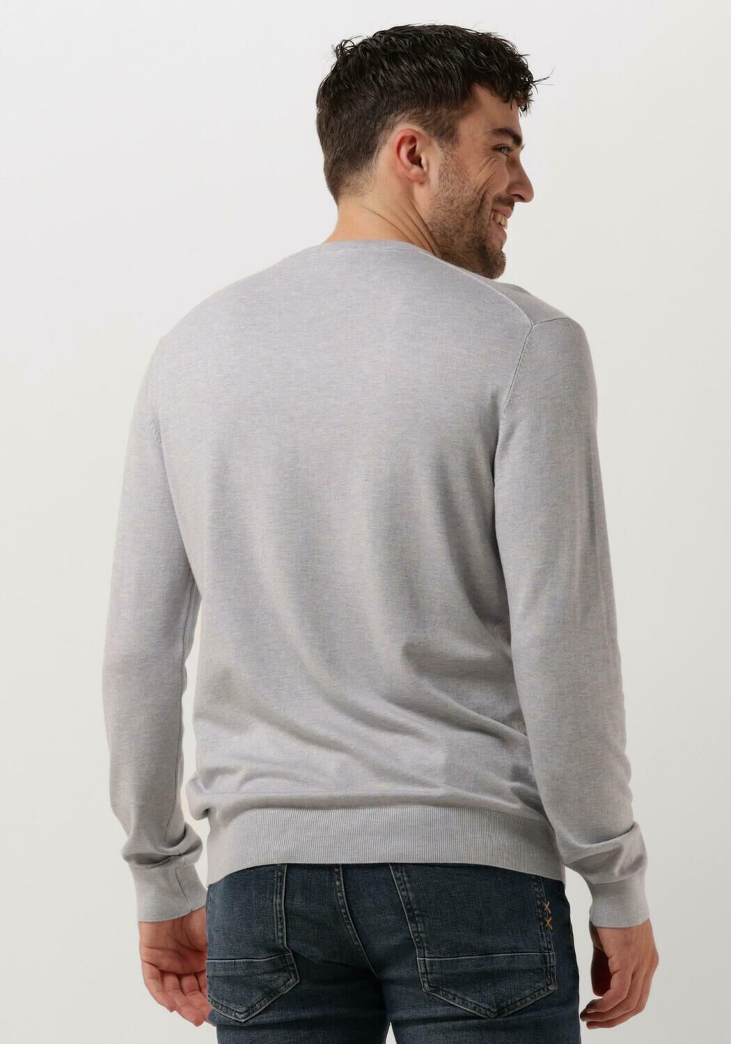 Grijze SCOTCH SODA Trui ESSENTIALS ECOVERO VISCOSE BLEND CREWNECK PULLOVER Omoda