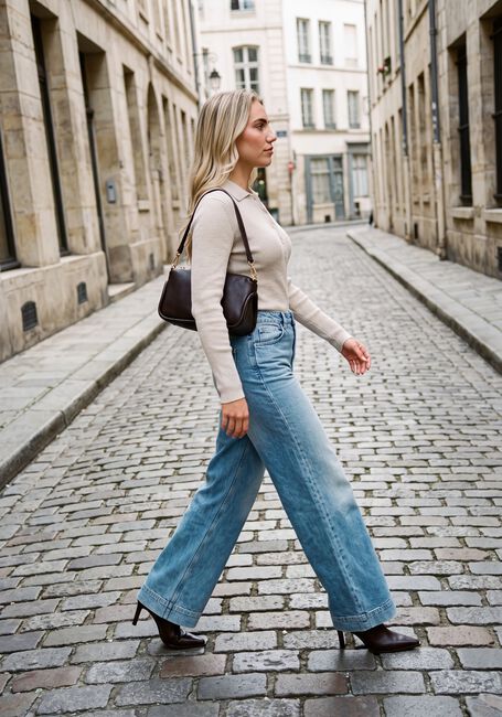 JANICE Wide jeans JEANS DAMES WIDE LEG HIGH RISE STRETCH MASON Bleu clair - large
