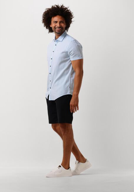 Blauwe PME LEGEND Casual overhemd SHORT SLEEVE SHIRT CTN LINEN 2TONEN OWEN - large