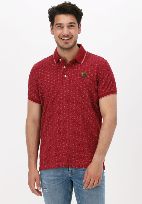 PME LEGEND Polo SHORT SLEEVE POLO FINE PIQUE ALL OVER PRINT en rouge - large
