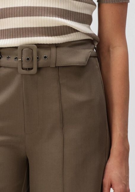 CO'COUTURE Pantalon large LUNA BELT CREASE PANT Olive - large