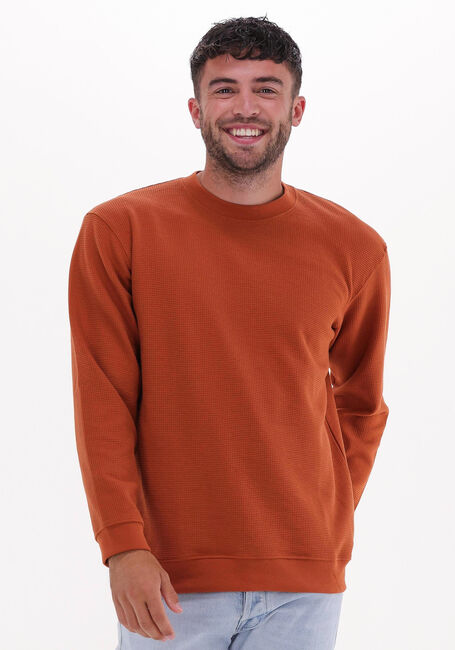 SELECTED MEN Pull SLHRELAXMORELL CREW NECK SWEAT W en marron - large
