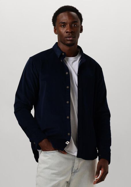 Donkerblauwe ANERKJENDT Casual overhemd AKLEIF SOLID CORD SHIRT - large