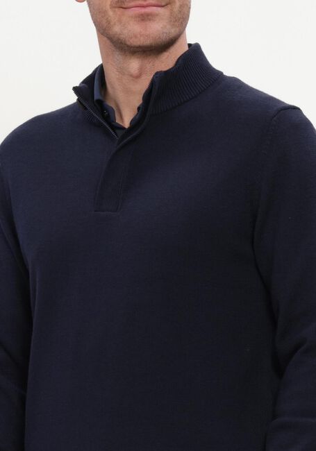 Donkerblauwe STEFANO LAURAN Trui DOUBLE KNIT ZIP - large